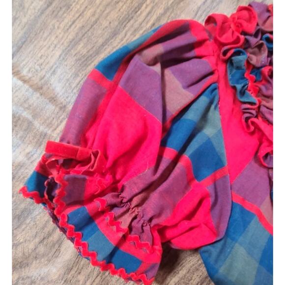 VINTAGE Martha's Miniatures Red Plaid Dress 6 Christmas Rare Full Circle Pageant - Picture 7 of 12